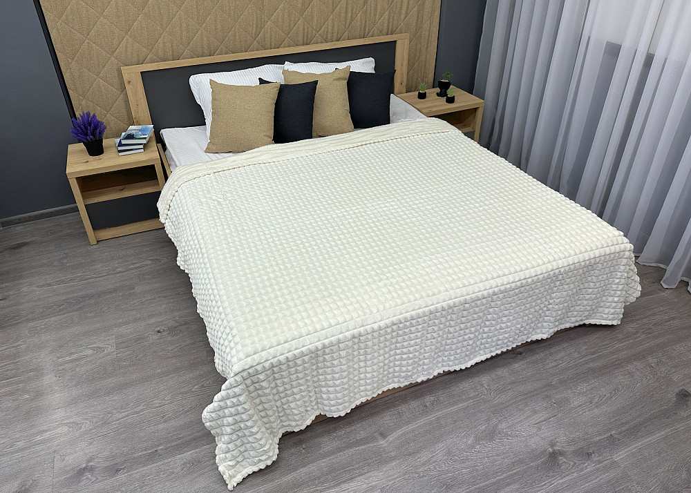 Плед-покривало Кубик 200х220 см (+-10см) Молочний (87-235) Київ - фото 5