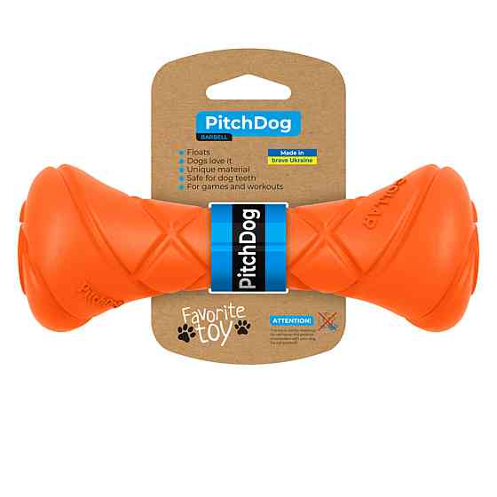 Ігрова гантель для апортировки PitchDog, довжина 19 см, діаметр 7 см помаранчевий Київ
