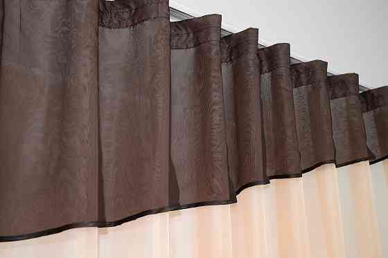 Кухонная занавеска VR-Textil № 047к персиковый с венге 270х170 см (50-457) Киев