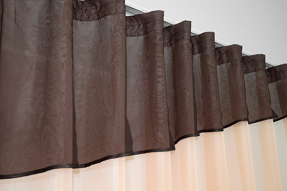 Кухонная занавеска VR-Textil № 047к персиковый с венге 270х170 см (50-457) Киев - изображение 4