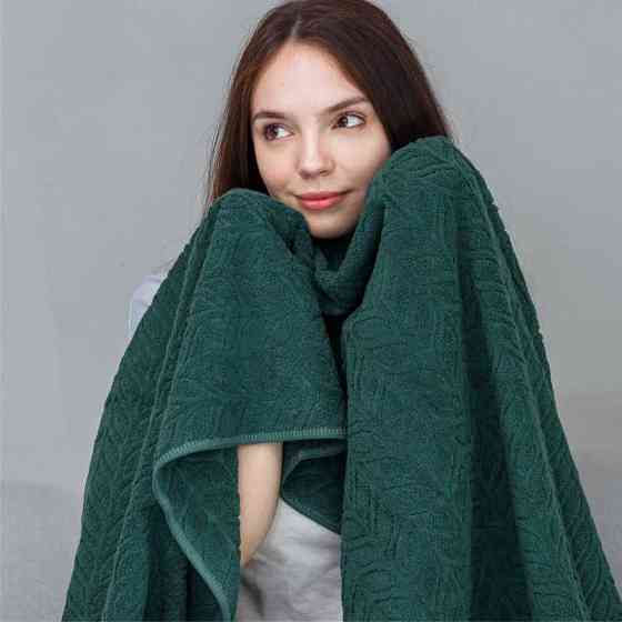 Рушник банний Lovely Svi  бавовна жаккардове для ванної, готелів, СПА - 70 х 140 см Milano Зелений (701124) Київ