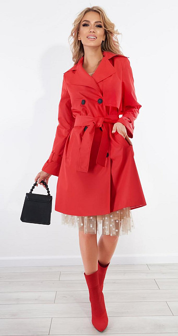 Стильний червоний тренч (48) Київ - фото 6