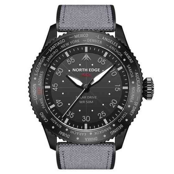Чоловічий водостійкий тактичний годинник North Edge Mach New (Чорний) Вінниця