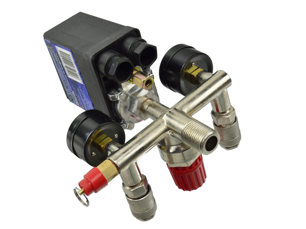 Пресостат "GeKo" 12 bar (230 В) з 2 манометрами Київ - фото 4