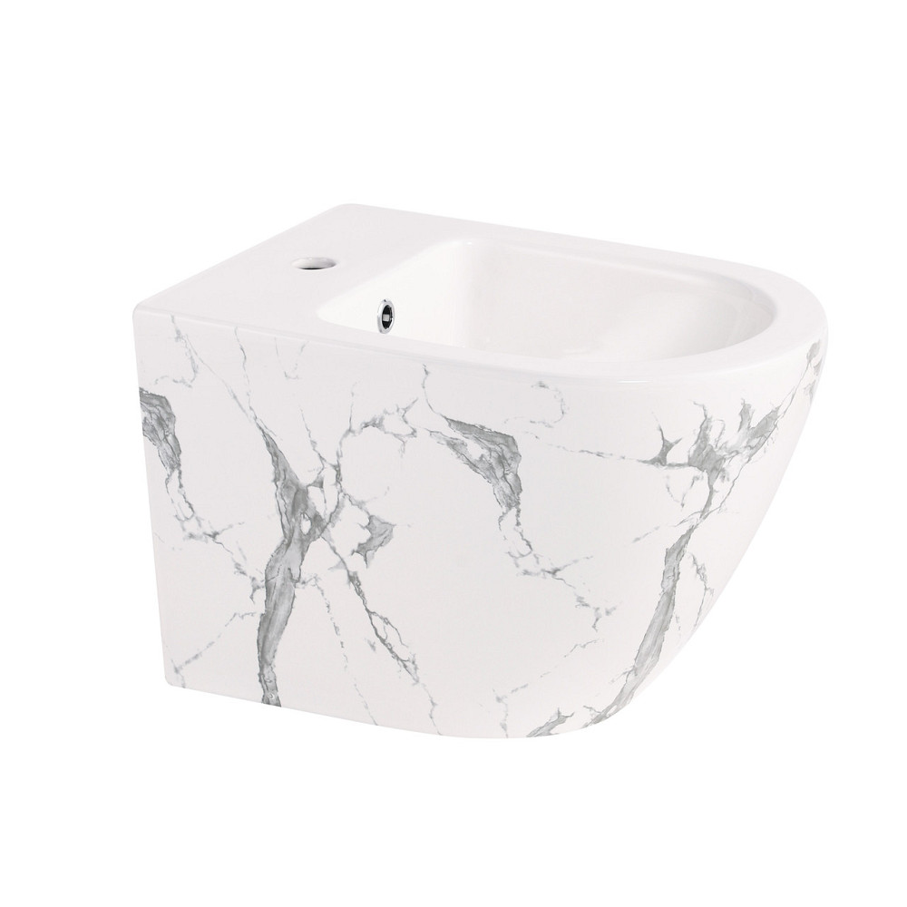 Біде підвісне Qtap Robin 515x370x350 мм, Marble QT13551381GMR Київ - фото 1