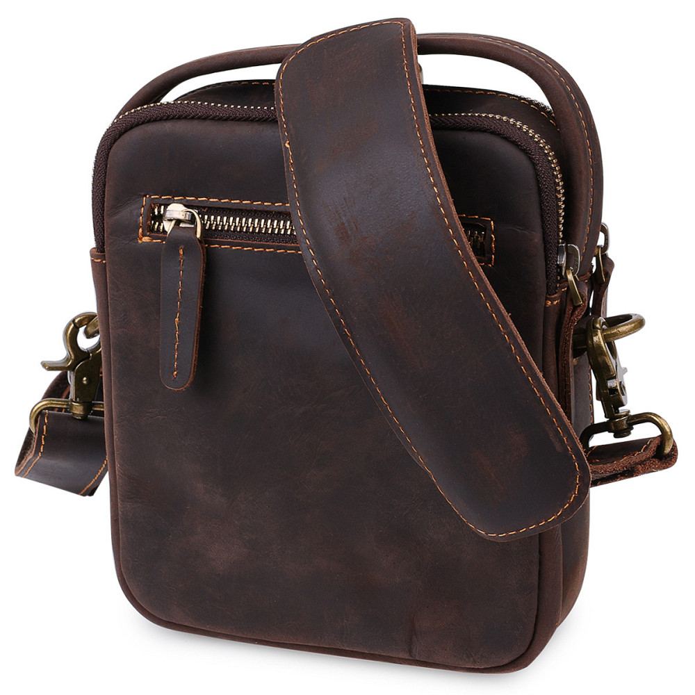 Шкіряна чоловіча вінтажна сумка Vintage 20372 Коричневий Київ - фото 2