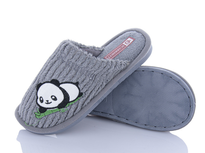 Комнатные женские тапочки панда серый закрытый носок 39 Одесса - изображение 2