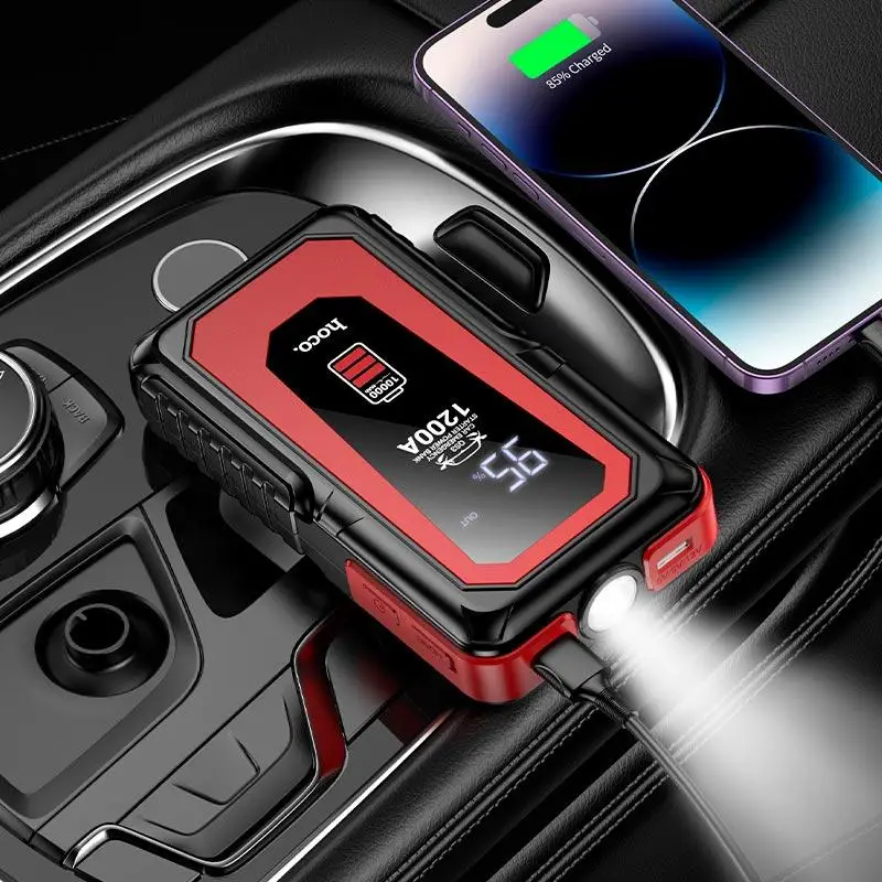 Автомобільний пуско-зарядний пристрій HOCO QS3 Victory car emergency starter power bank (10000mAh) Black Одеса - фото 8