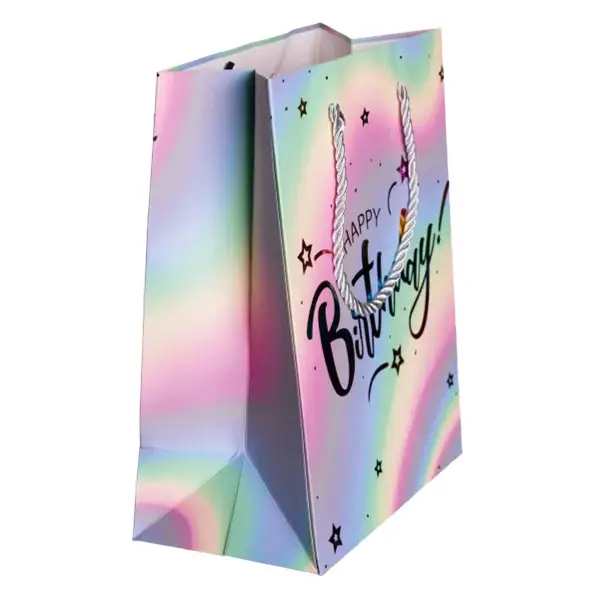 Набір пдарункових пакетів Happy Birthday крафтових 26×10×31.5 см 12 штук HP-10359-16 Коломия - фото 3