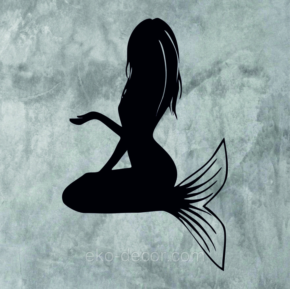 Декоративное настенное 3D Панно «Русалочка» Декор на стену с объемом 90*63 см, Черный Киев - изображение 8