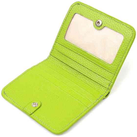 Яскравий жіночий гаманець невеликого розміру з натуральної шкіри CANPELLINI 21799 Салатовий Київ
