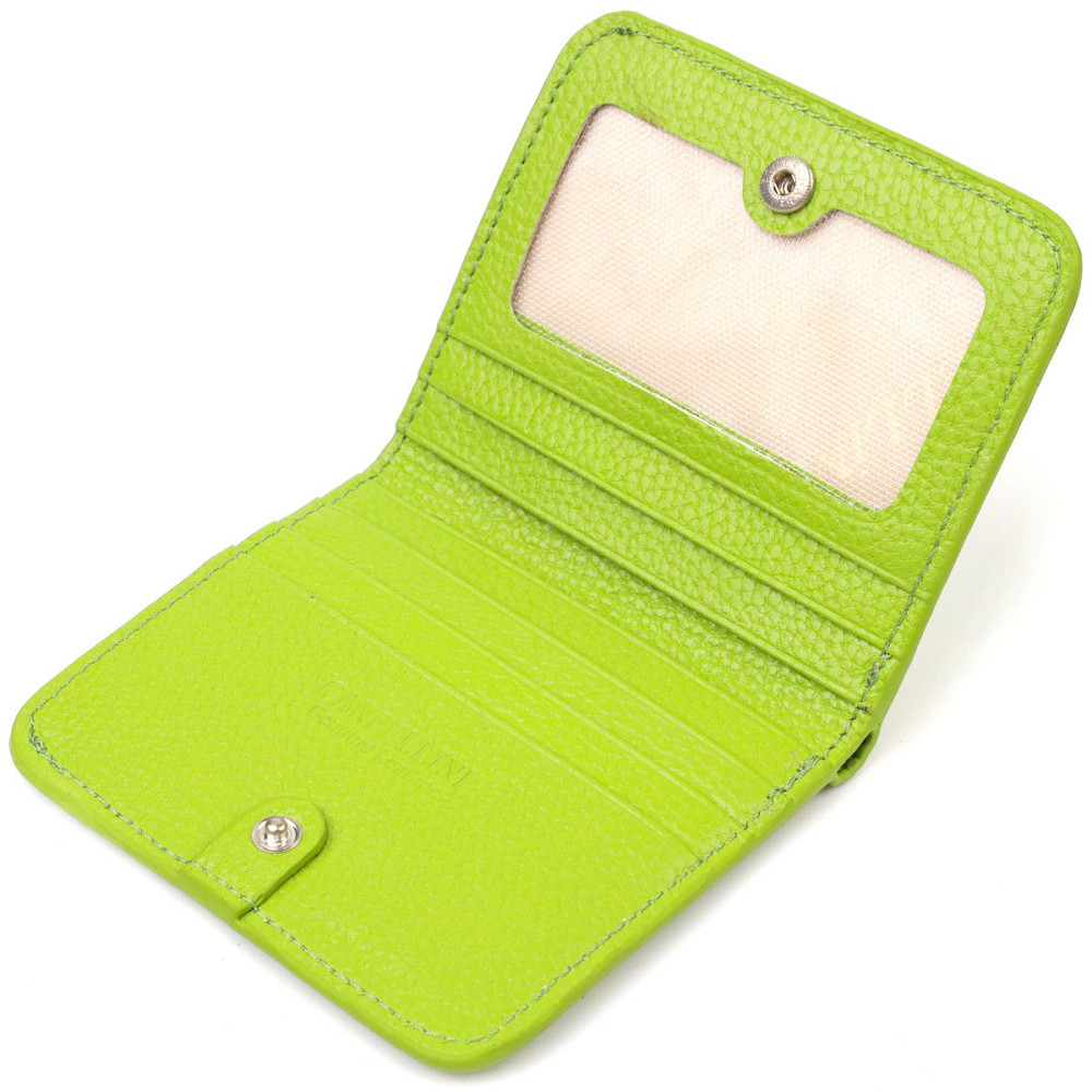 Яскравий жіночий гаманець невеликого розміру з натуральної шкіри CANPELLINI 21799 Салатовий Київ - фото 5