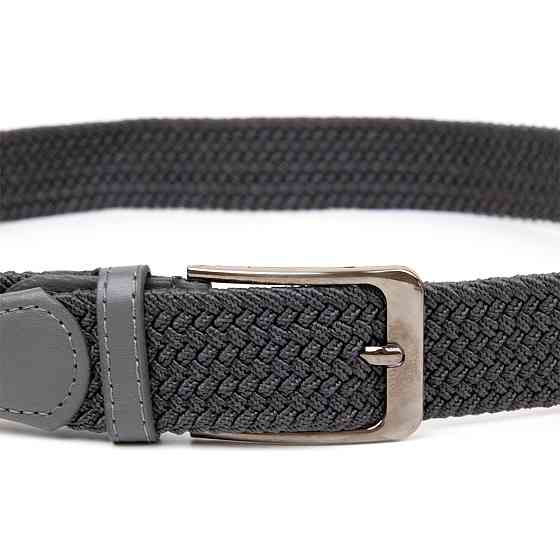Текстильний чоловічий ремінь класика Vintage 20522 Сірий Київ