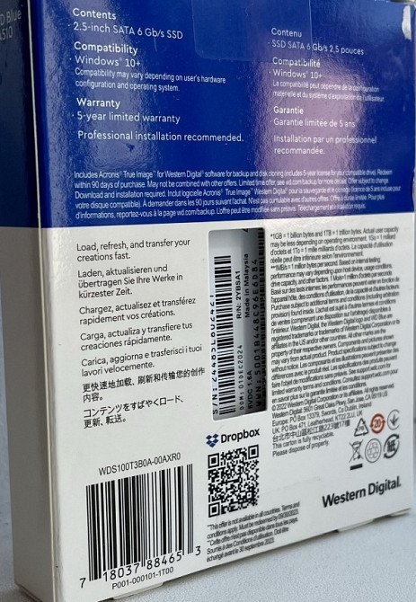 Накопичувач SSD WD Blue SA510 1Tb. Харків - фото 4