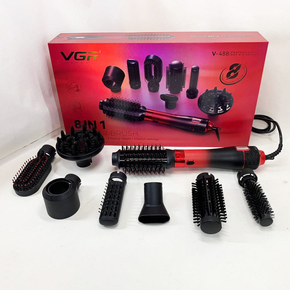 Функциональный профессиональный фен VGR 8 в 1 V-488, Фен-щетки стайлеры, Фен-браш для укладки NO-40 Львов - изображение 5