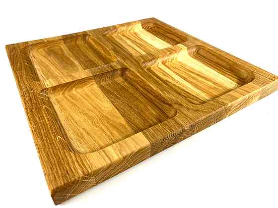 Деревянная тарелка квадратная из натурального дерева, закусочная тарелка 30х30х2,5 см Каменец-Подольский