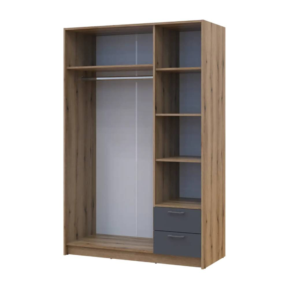 Шкаф для одежды Doros Ронди с антресолью Дуб Артизан/Графит 3ДСП 121х52х236 DRS-011664 (80737818) Львов - изображение 3