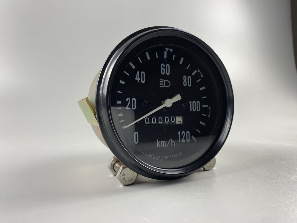 Спідометр механічний ГАЗ-3307 УАЗ діаметр 100 мм. 0-120 км гнучкий вал М18х1.5 підсвічування 12В Мукачево - фото 2