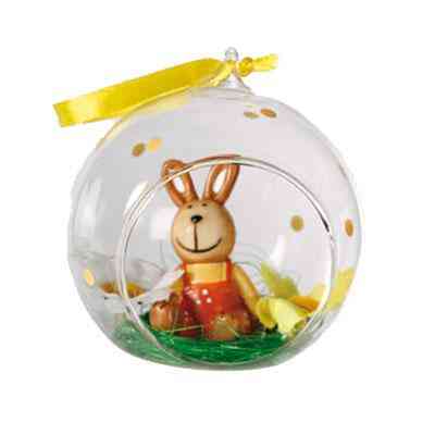Куля скляна "Великодній заєць" , 8х8см Рівне