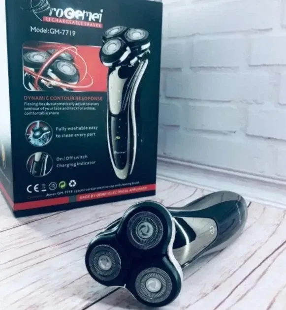Електробритва GEMEI GM-7719 з 3 головками, що плавають, акумуляторна, до 80 хвилин автономної роботи Одеса - фото 5