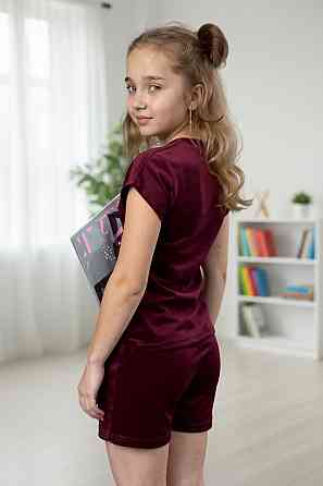 Дитяча піжама з плюш-велюру Бордо 134-140 Харків