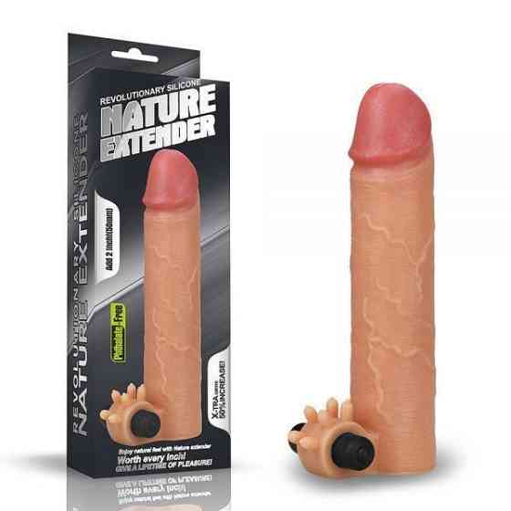 Насадка з вібрацією Add 2" Vibrating Silicone Extender, Flesh Sex Aura Київ
