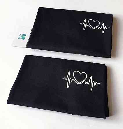 Черные Парные футболки для парня и девушки Черновцы