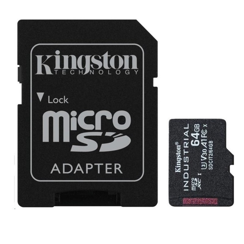microSDXC (UHS-1 U3) Kingston Industrial 64Gb class 10 V30 А1 (adapter SD) Київ - фото 1