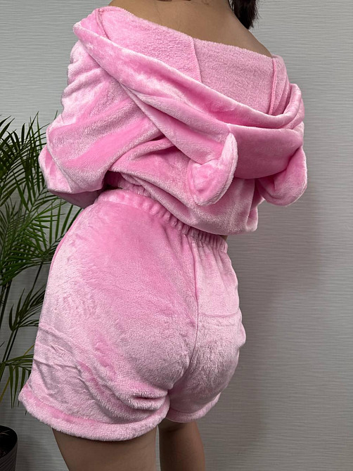Жіноча тепла повсякденна махрова піжама щільна двостороння махра Барбі Одеса - фото 4