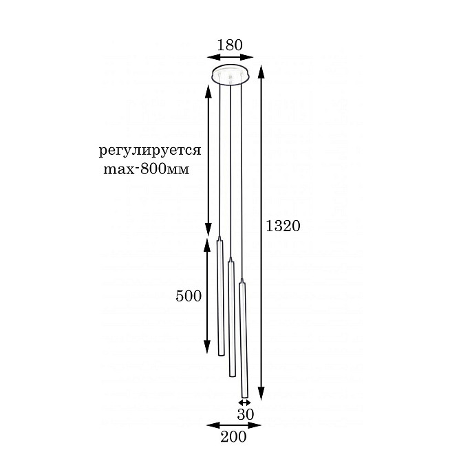 Люстра трубки подвесные 3-G9-Beatrice NL 3045-3R BN бронза Киев - изображение 4