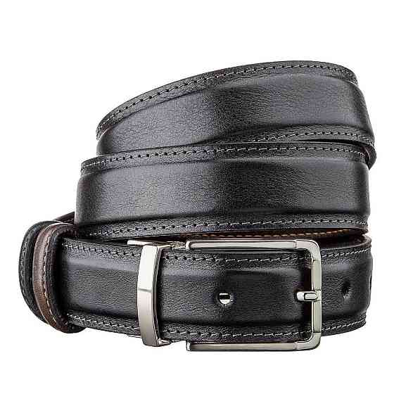 Ремінь брючний двосторонній чоловічий Grande Pelle 11155 Коричневий і Чорний Київ