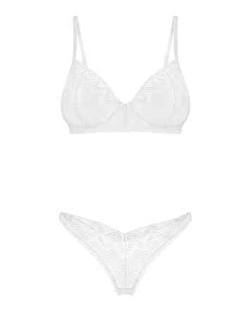 Комплект Obsessive Alissium 2-pcs set, XS/S, кружево, лиф с мягкой чашкой, трусики танга Sex Aura Киев