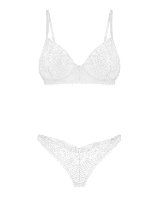 Комплект Obsessive Alissium 2-pcs set, XS/S, кружево, лиф с мягкой чашкой, трусики танга Sex Aura Киев - изображение 6