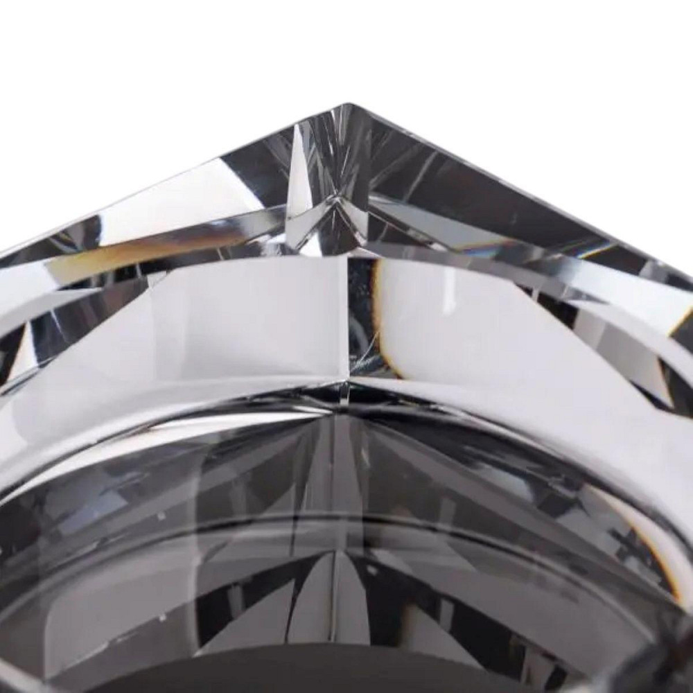 Скляна попільничка для сигарет 13х13х4 см попільничка квадратна настільна Сіра HP-4-131 Київ - фото 3