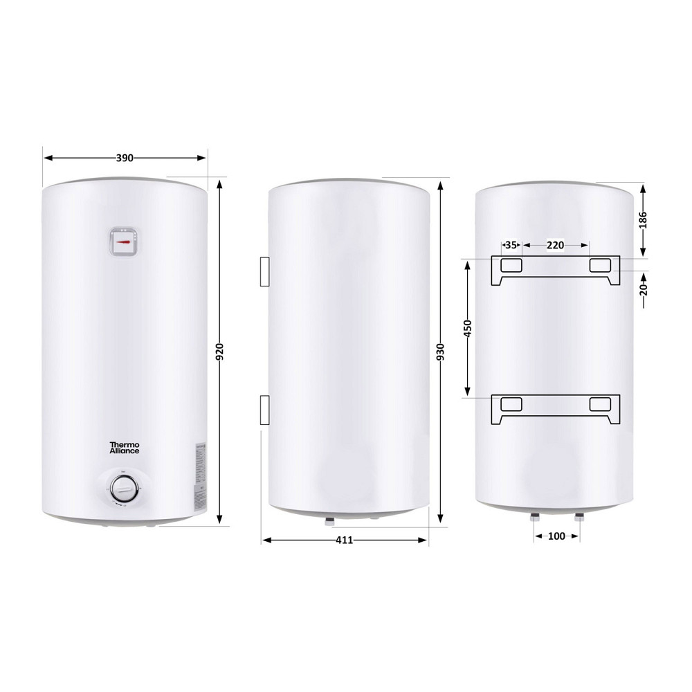 Водонагрівач електричний Thermo Alliance 80 л SLIM вертикальний, мокрий ТЕН 1,5 кВт D80V15Q2 Київ - фото 2