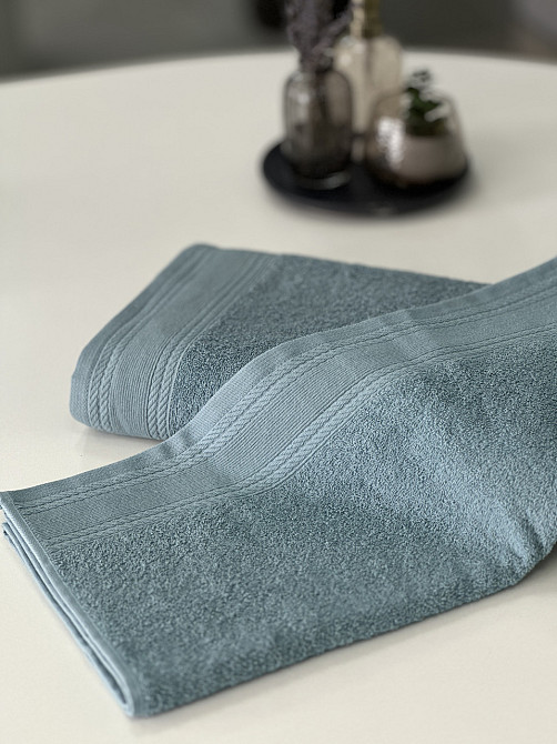 Комплект махрових рушників IDEAL TEXTILE Легкий бриз 50х90 + 70х140 см 450 г/м2 100% бавовна Лазуров Чернівці - фото 7