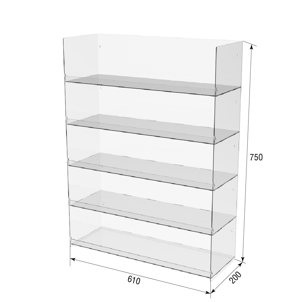 Підставка вітрина EKOSTAR 5 полиць 610х200х750 Київ - фото 3