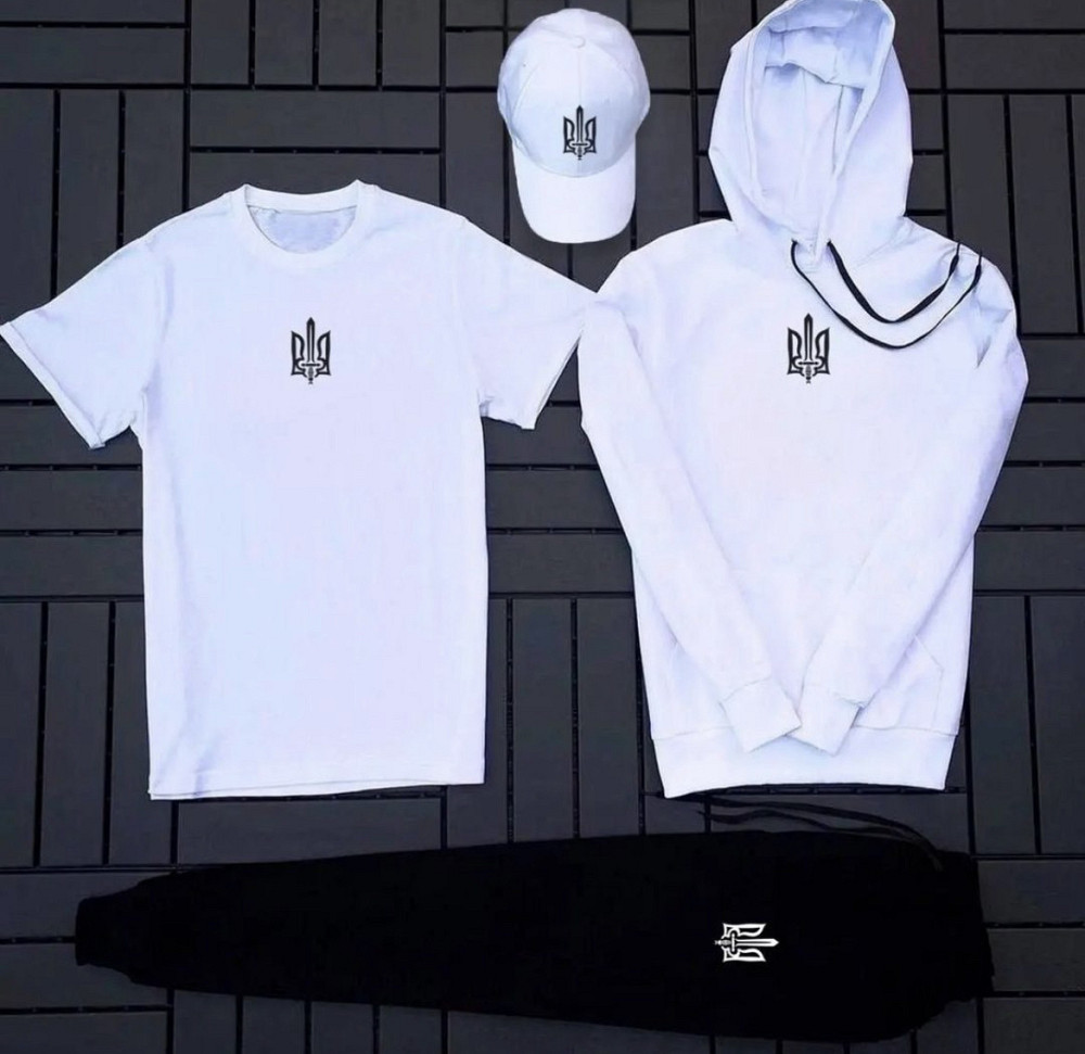 Комплект весняний: Худі \ джогери \ футболка та кепка з тризубом Черновцы - изображение 4