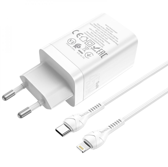 СЗУ Сетевое Зарядное Устройство Hoco N23, быстрая зарядка 45W, Type-C - Lightning Днепр