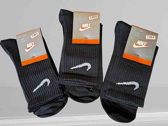 Набор высоких черных женских хлопковых носков (3шт в уп). Nike socks 36-39 Киев