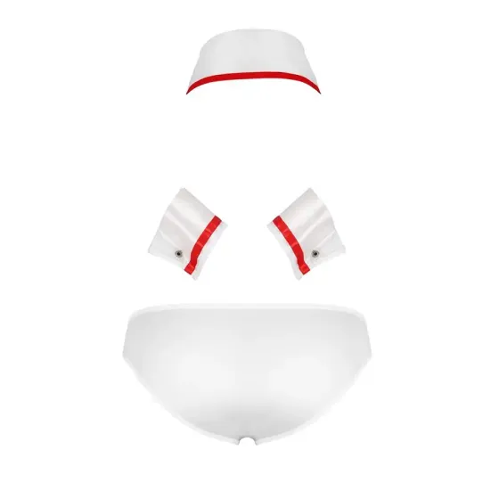 Комплект еротичної чоловічої білизни Passion 037 GREGORY L/XL White, труси, комірець, манжети Львів