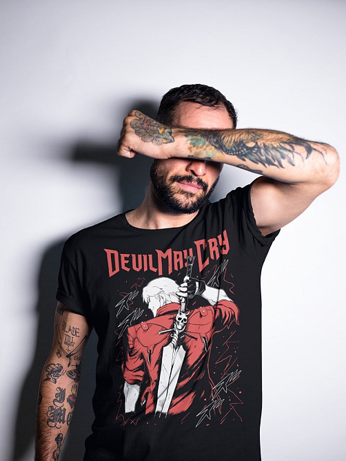 Футболка з аніме принтом Віргіл Девіл Дмк Преміум оверсайз (S/M/L) Чорний AnimeJ0528 Дніпро - фото 2
