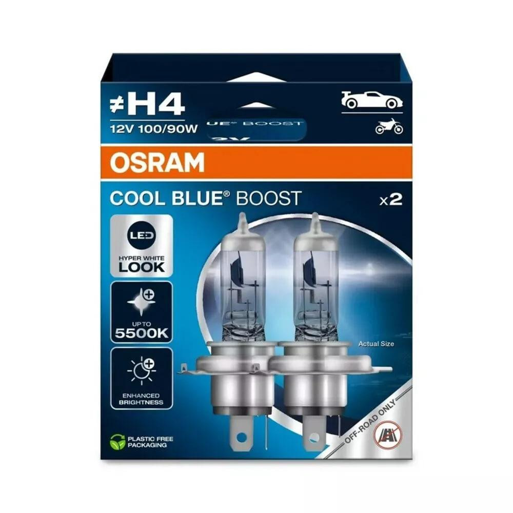 Комплект галогенових ламп OSRAM H4 62193CBB-2HB Cool Blue Boost 5500K 100/90W 12V P43T (2 шт) Харків - фото 1