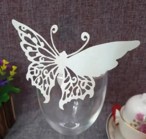 Карточки на столы гостей Бабочки 10 штук 10 на 7 см белый Киев