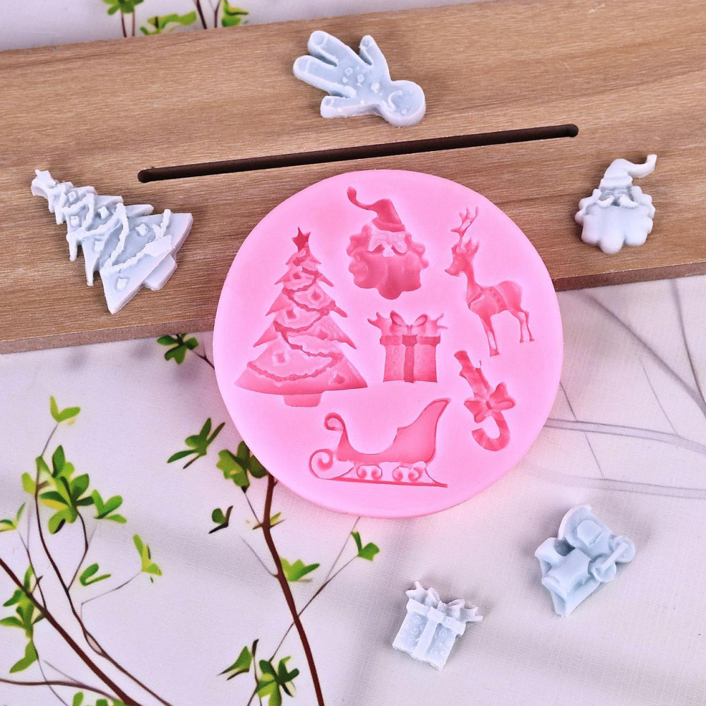 Молд новорічний силікон 75 мм рожевий Київ - фото 10