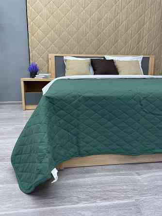 Покривало двостороннє Decorator Microfiber ромб 210х215 см зелений з сірим (85-019) Київ