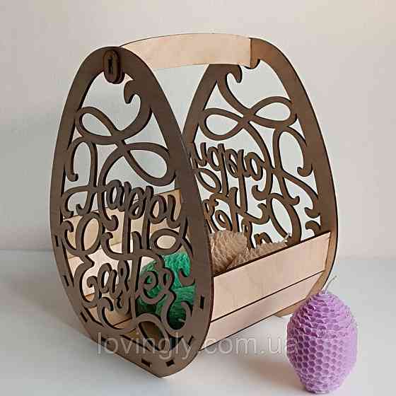 Пасхальная корзинка из дерева 