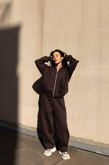 Женский теплый костюм двойка свободного кроя на каждый день турецкая трехнитка на флисе Одесса - изображение 3