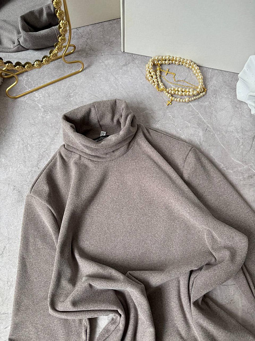 Женский теплый базовый гольф ангора на флисе. Мокко, 48/52 Одесса - изображение 3