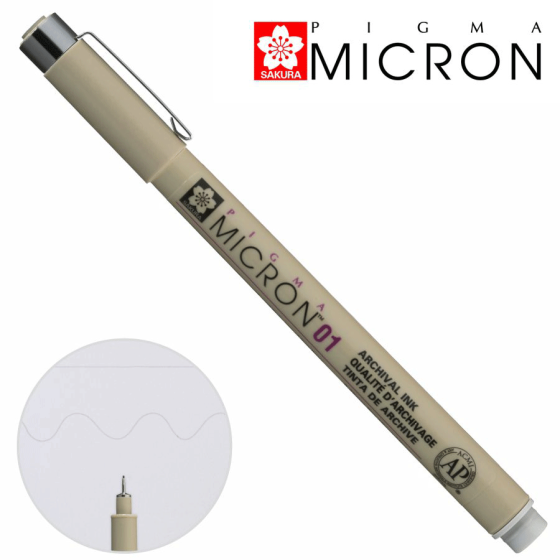 Линер PIGMA MICRON (0.1), 0,25мм, Серый, Светлый, Sakura Киев